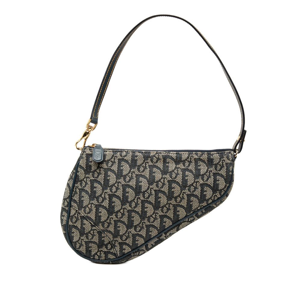Pre-Loved Dior Mini Diorissimo Canvas Saddle Pochette